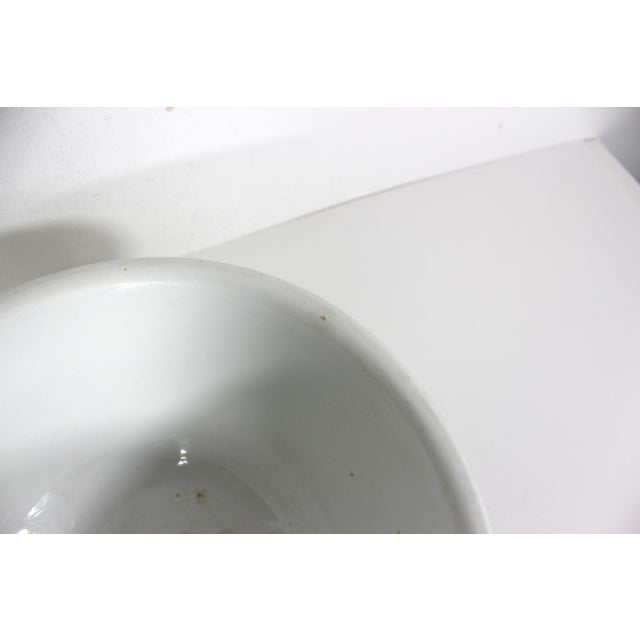 Antique 11” White Ironstone Mixing Bowl Dresden White Granite Country Farmhouse Made in Usa For Sale - Image 11 of 11