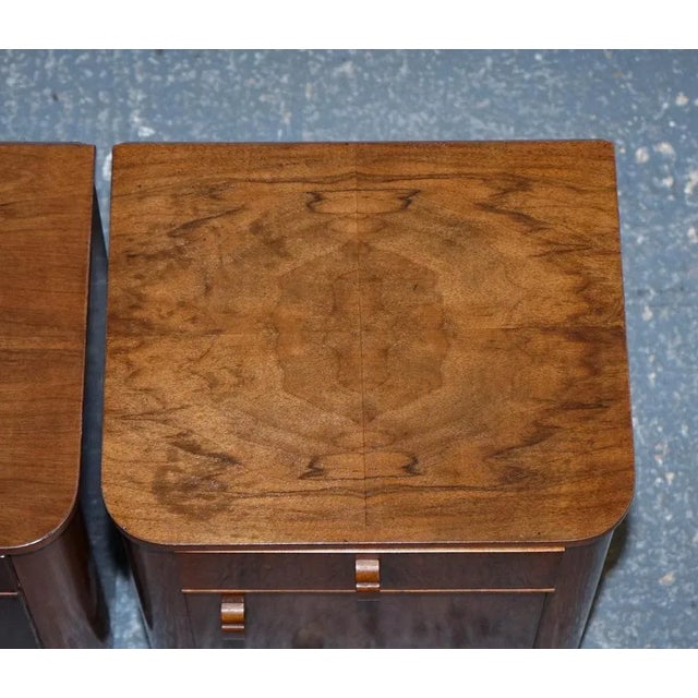 Art Deco Burr Walnut Nightstands, 1930s, Set of 2 For Sale - Image 12 of 17