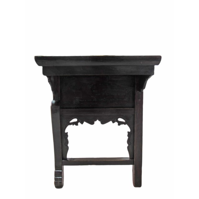 96” Inch Long Antique Brown Chinese Altar Console Table – 3 Drawers For Sale - Image 10 of 13