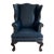 19th Century English Leather Wingback Chair For Sale