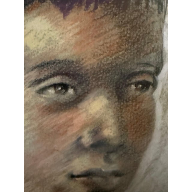 Pastel Portrait of a Boy, by French Artist Padilla For Sale - Image 4 of 7