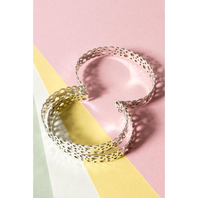 Silver Lace Cuff by Liisa Vitali from Nesto, 1972 For Sale - Image 4 of 7