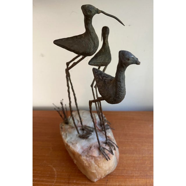 Curtis Jere Mid Century Sculpture Birds on Stone by Curtis Jere 1969 For Sale - Image 4 of 10