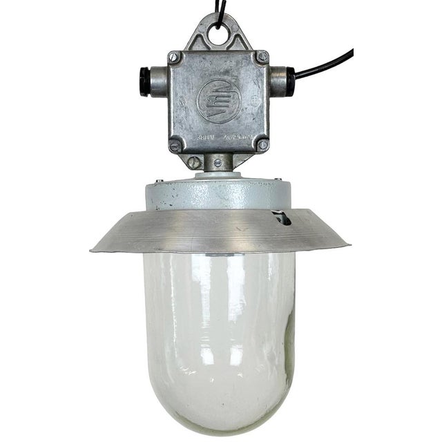Industrial Aluminium Light with Clear Glass Cover from Elektrosvit, 1970s For Sale - Image 15 of 15
