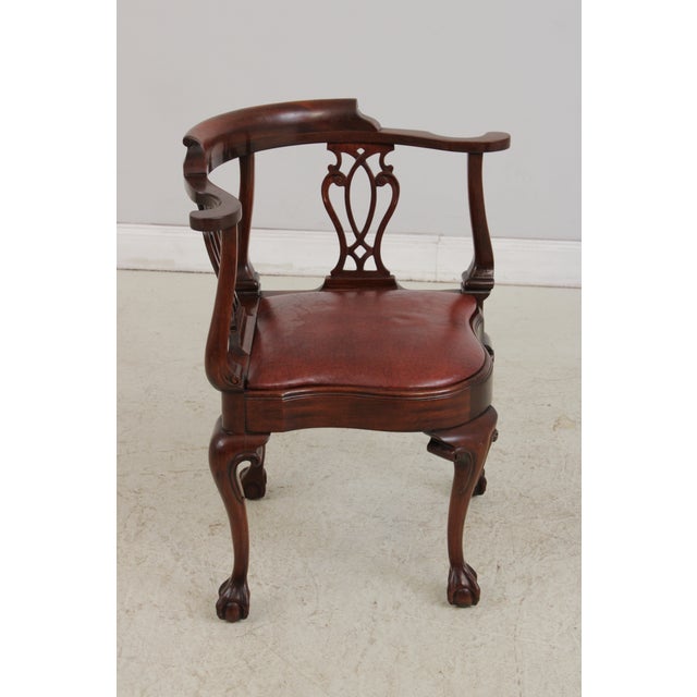 Chippendale Southwood Ball & Claw Mahogany Corner Chair For Sale - Image 3 of 15