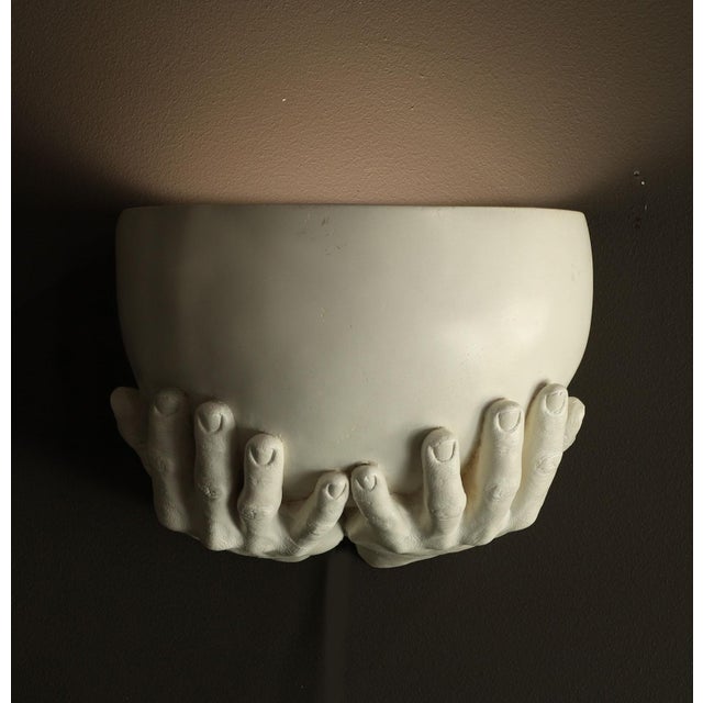 White Richard Etts ( B, 1941) Plaster Wall Sconce, Signed and Dtd. 1976 For Sale - Image 8 of 8