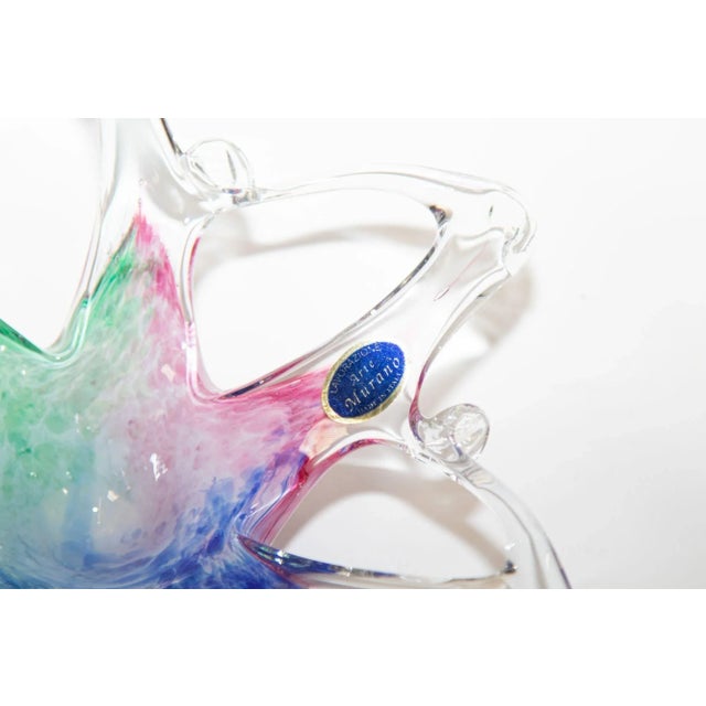 Vintage hand crafted Murano Star Flower Art Glass Dish Italy. Stunning petaled flower or 6 pointed star-shaped hand blown...