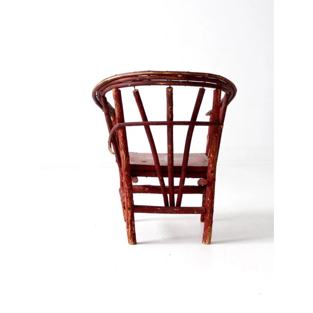 Wood Antique Folk Art Children's Chair For Sale - Image 7 of 9