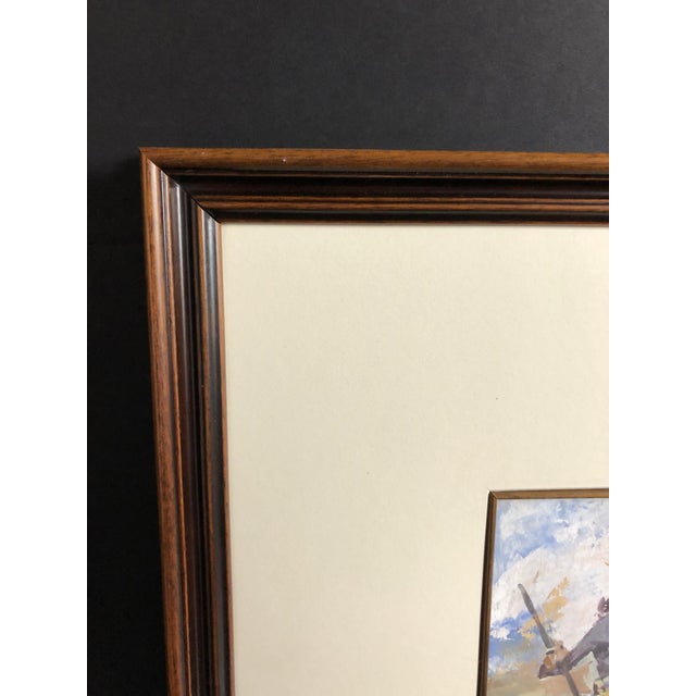 1990s James Lee Colt Western Image W/C Gouache Mounted Cowboy And Indian For Sale - Image 10 of 11