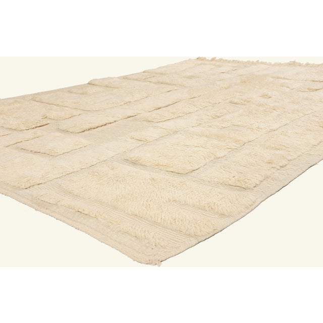 22107 Contemporary Beni Mrirt Moroccan Rug, 06'09 x 09'07. The Quiet Labyrinth: A Beni Mrirt Moroccan Masterpiece of...