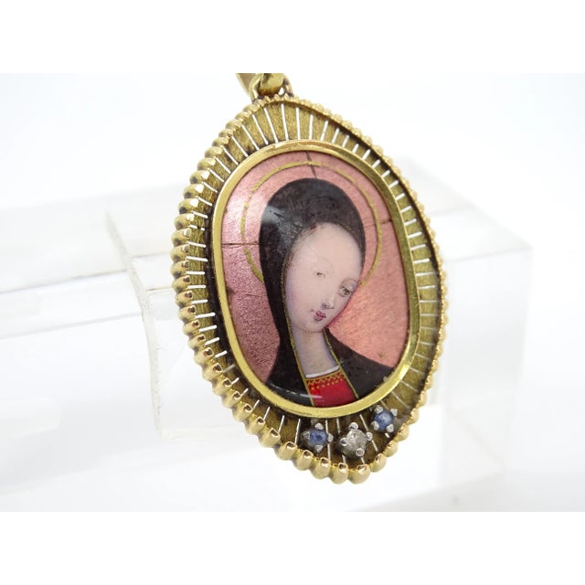 Vintage French 18k Gold and Enamel Pendant, 1900 For Sale - Image 6 of 18