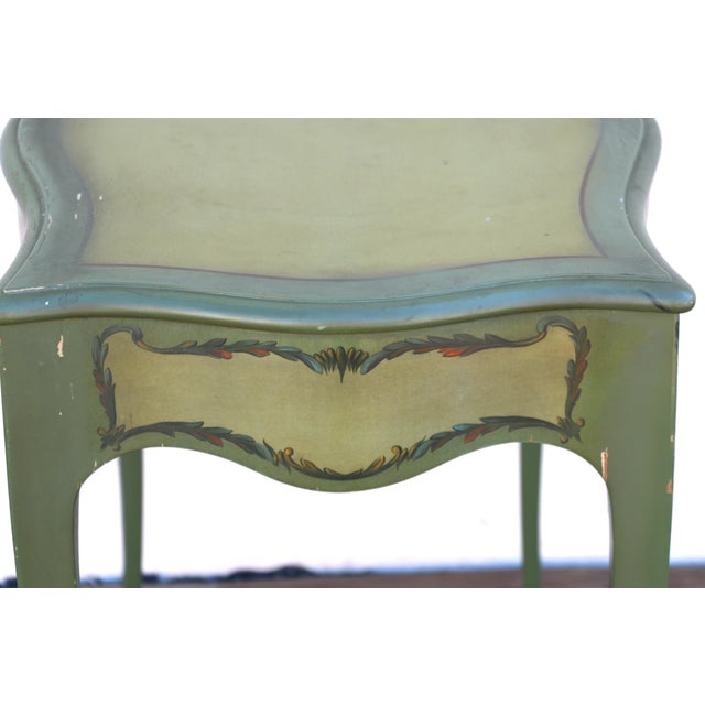 1950s French Provincial Hand-Painted Writing Table / Vanity Desk For Sale - Image 16 of 18