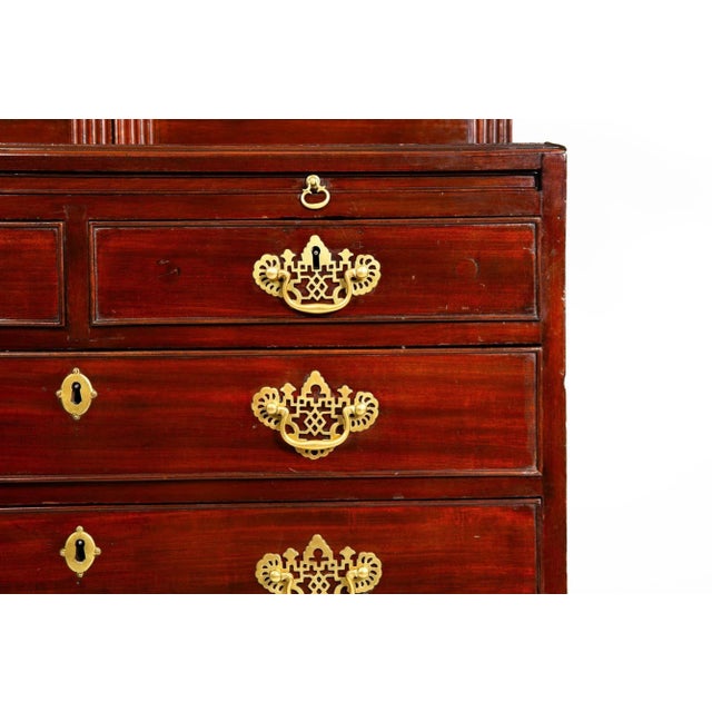 George III English Antique Mahogany Bookcase Secretary Desk Circa 1780 For Sale - Image 9 of 12