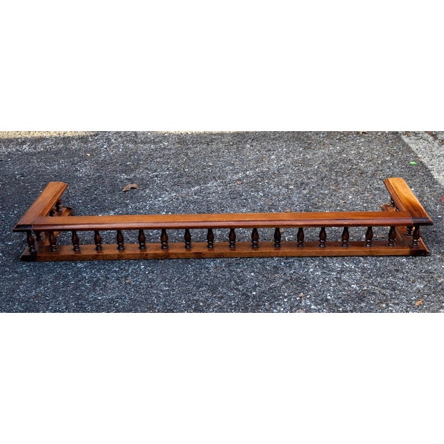 Traditional Georgian Style Carved Mahogany Fireplace Gallery Fender For Sale - Image 3 of 5