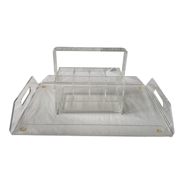 Acrylic/Lucite Tray & Caddy 2 Pieces Chairish