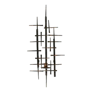Mid-Century Modern Brutalist Nail Art Candle Wall Sconce