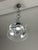 Three-light glass and steel chandelier, Made in Italy, 1970s Glass intact, good condition. Height 90 cm Diameter 40 cm Up...
