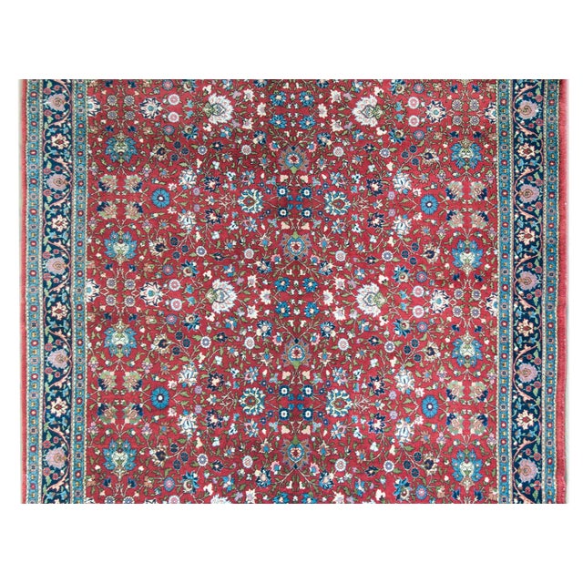 Textile Vintage Persian Varamin Rug For Sale - Image 7 of 15