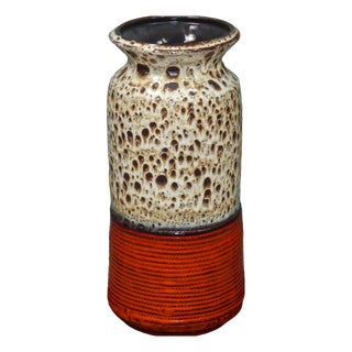 Brown-Orange Fat Lava Ceramic Floor Vase from Jasba, 1970s For Sale