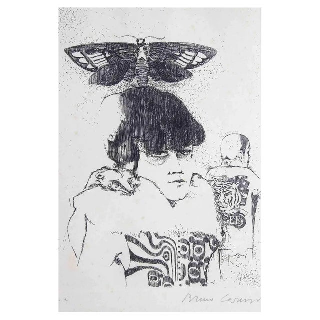Bruno Caruso, Toreador et Papillon, Etching, 1980s For Sale