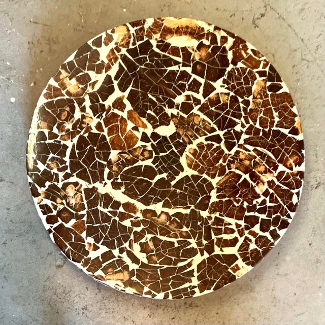 Vintage Boho Lacquered Coconut Shell Lazy Susan For Sale - Image 11 of 12