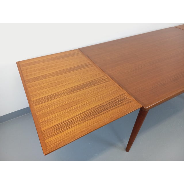 Vintage Scandinavian Rectangular Teak Dining Table with Extensions from Dyrlund, 1960s For Sale - Image 11 of 18