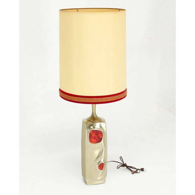 Mid-Century Modern Vintage Mid-Century Modern Cast Metal Base Table Lamp For Sale - Image 3 of 11