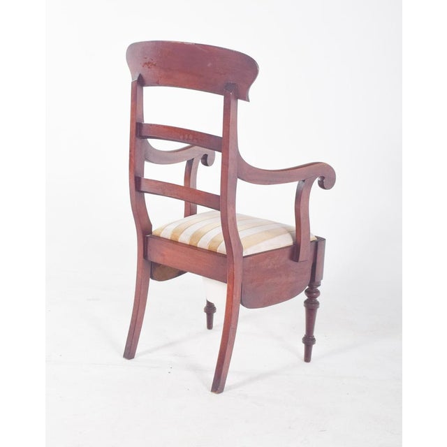 Pen Chair with Light Striped Upholstery, 1890s For Sale - Image 5 of 6