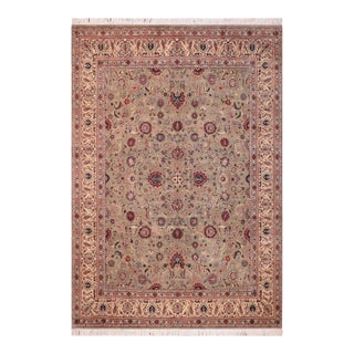 Elegant 1990's Green/Beige Wool Rug - 8'1'' X 10'4'' For Sale