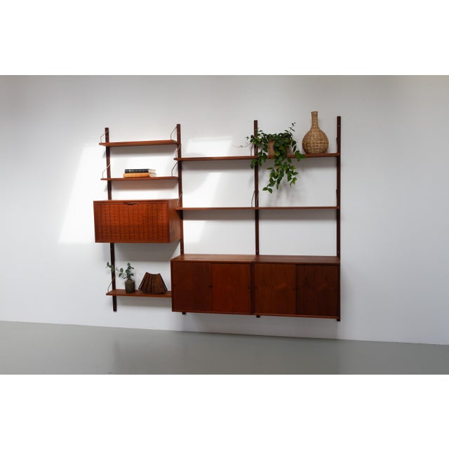 Danish Modern 3-Bay Modular Teak Wall Unit by Poul Cadovius for Cado, 1960s. For Sale - Image 17 of 18