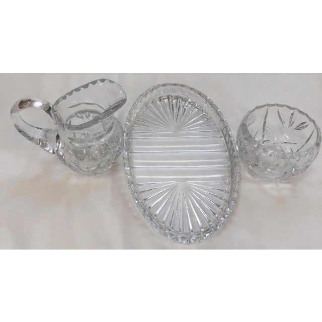 1960's Crystal Cream & Sugar Set With Tray Set of 3 Chairish