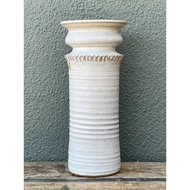 Vintage Handcrafted Ceramic Vase For Sale - Image 4 of 12