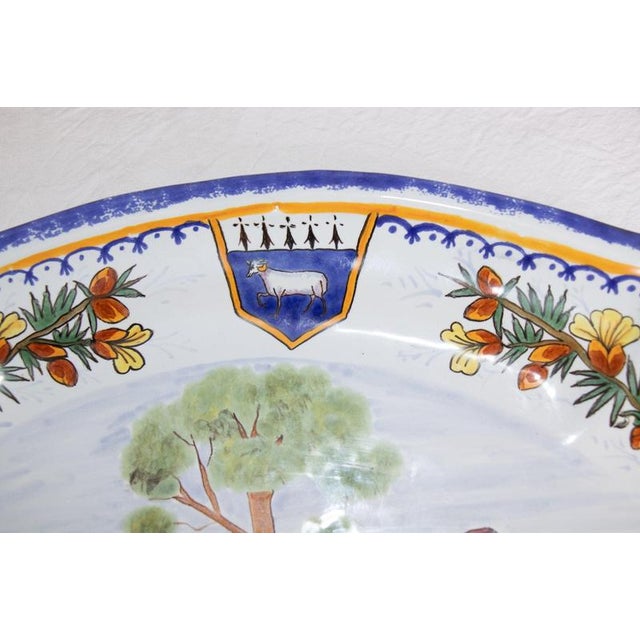 Early 20th Century French Oval Platter by Prestige Porquier Beau Henriot Quimper, 1900 For Sale - Image 5 of 7