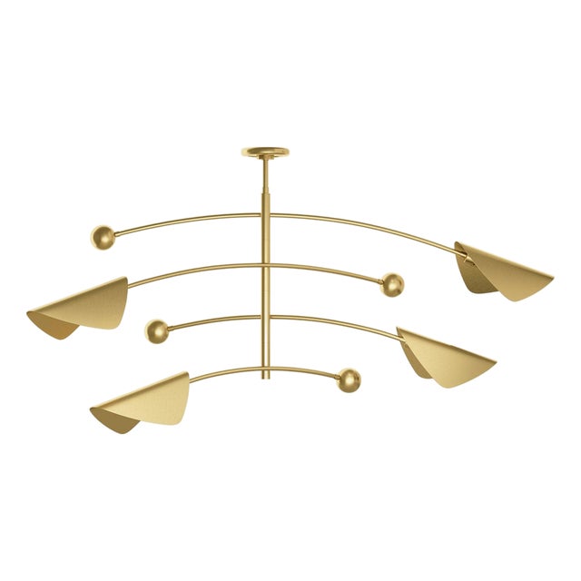 Eclipse Mobile Chandelier, Natural Brass For Sale