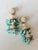 Vintage 1950s Faux Turquoise Chandelier Clip-on Earrings, Gold-Tone, Pair For Sale - Image 16 of 16