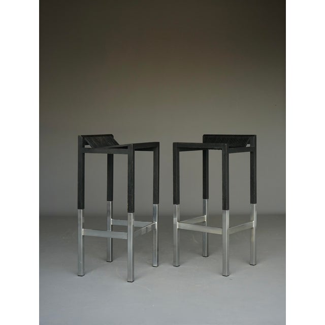 Minimalist Bar Stools by Ruud Jan Kokke, 1980s, Set of 2 For Sale - Image 14 of 18