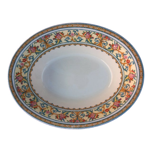 Beautiful Staffordshire Oval Serving Dish. | Chairish
