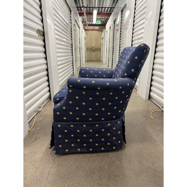 Bold, classic, and unmistakably Americana, this club chair is attributed to Ralph Lauren and upholstered in iconic vintage...