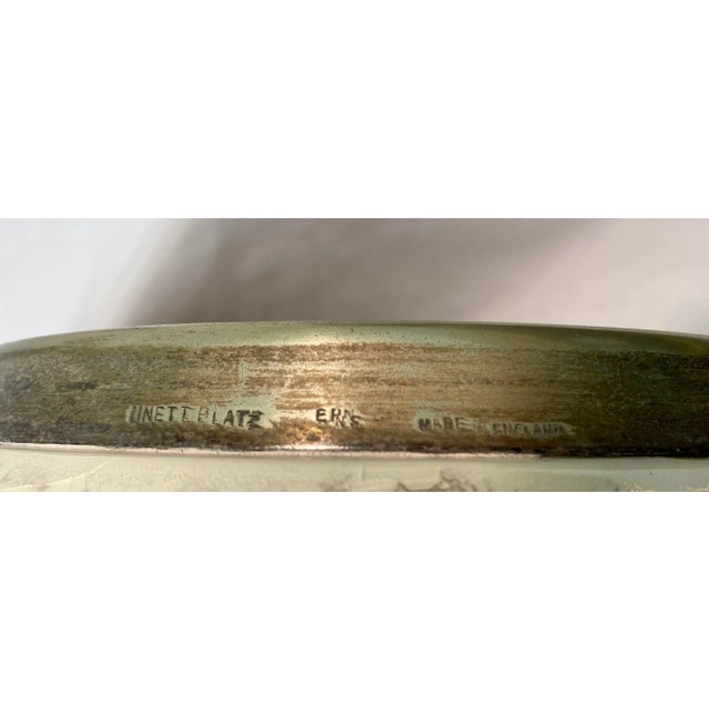 Cream Antique Sandland Ware Rose Bowl With Silver Plate Rim Made in England For Sale - Image 8 of 11