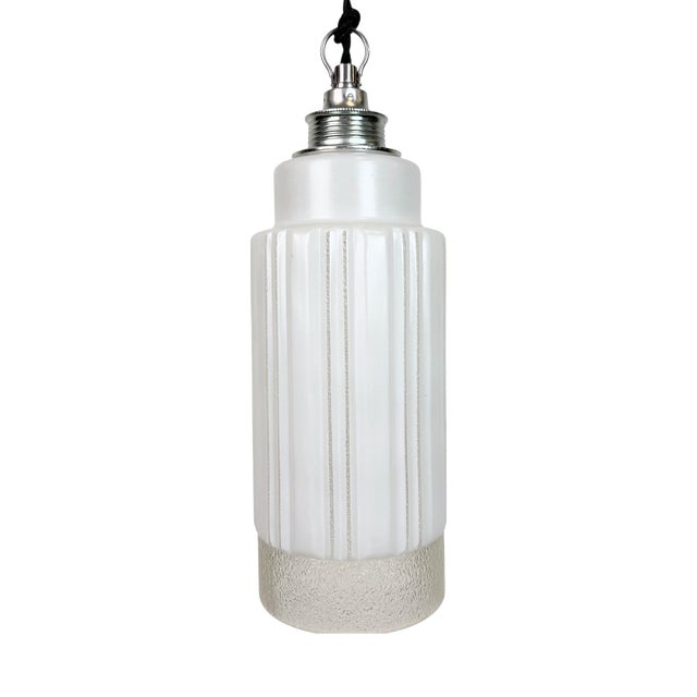 Vintage Glass Ceiling Light, 1970s For Sale