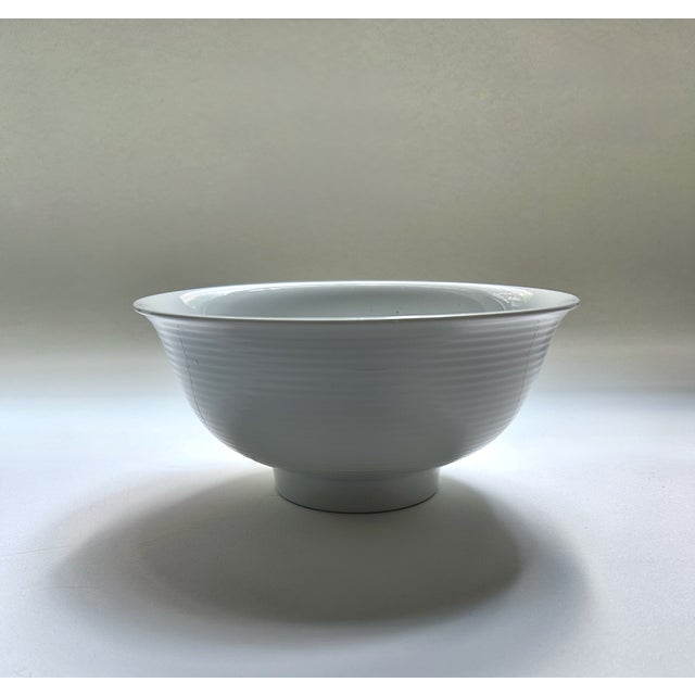 Contemporary Late 20th Century Dansk Winter White Tapestries Porcelain Serving Bowl For Sale - Image 3 of 16