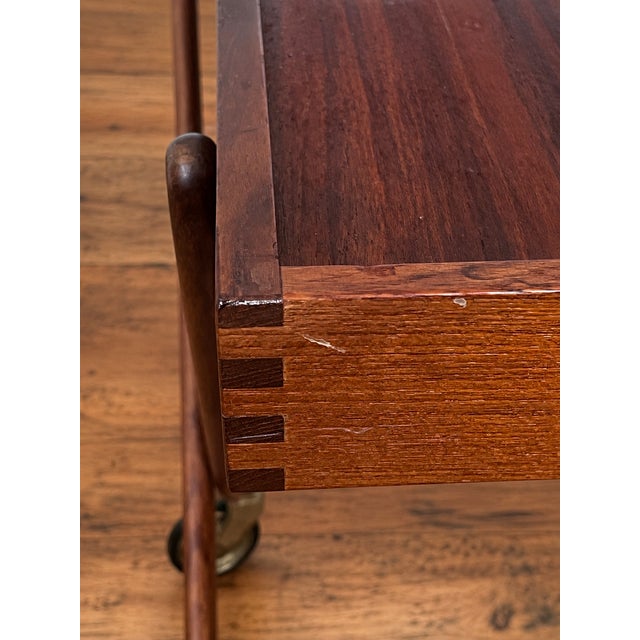 Vintage Mid-Century Teak Folding Tea Bar Cart – Danish Scandinavian Modern For Sale - Image 9 of 17