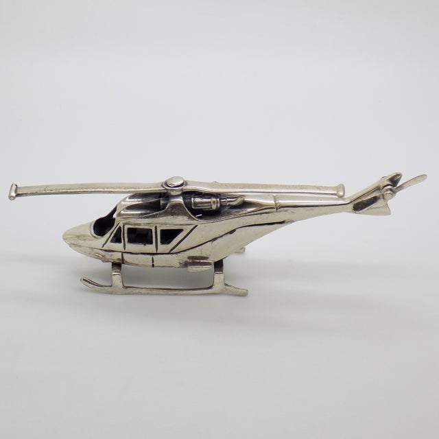 Vintage Italian Handmade Sterling Silver 925 Soldier Helicopter, 1980s For Sale - Image 14 of 14
