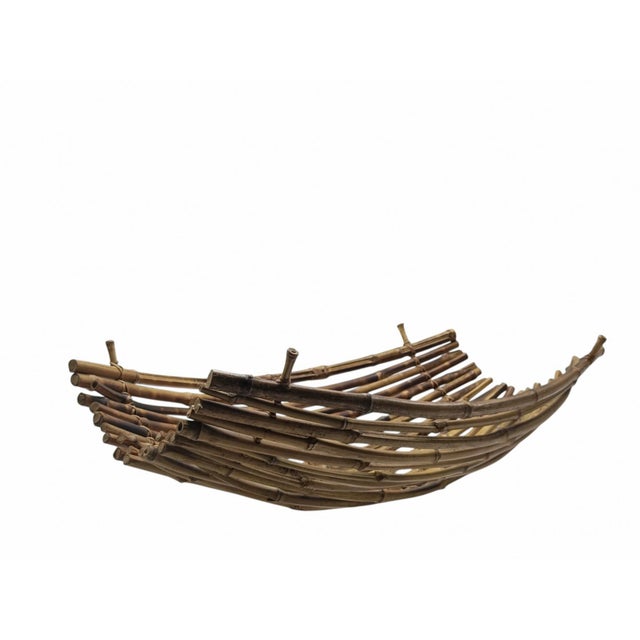 Artistic Centerpiece in Natural Bamboo, Italy, 1960s For Sale - Image 4 of 10