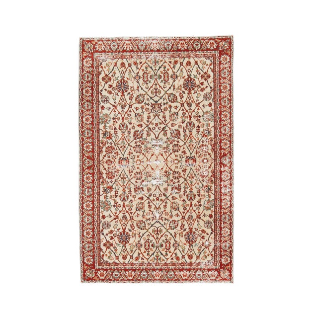 Vintage Turkish Oushak Handmade Wool Cotton Red Area Rug For Sale - Image 9 of 9