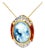 1970s 18K Yellow Gold Blue Agate Carnelian Diamond Cameo Pendant For Sale