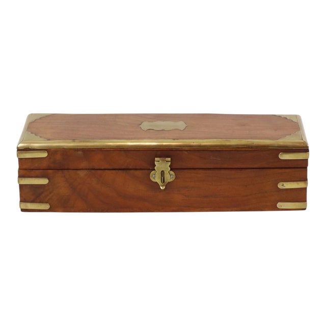 Anglo-Indian Hardwood Pen Box in Brass For Sale - Image 6 of 11