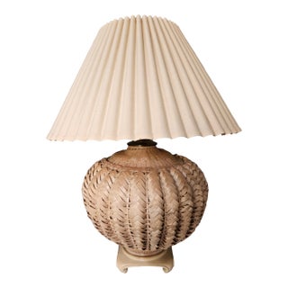 Mid-Century Palm Beach Regency Rattan Table Lamp - Robert Abbey For Sale