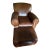 Mitchell Gold 1930s Style Leather Manhattan Club Chair and Ottoman For Sale