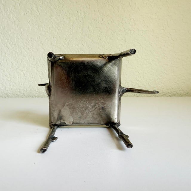 Tribal Vintage Folk Art Metal Gazelle Dish Catchall For Sale - Image 3 of 8